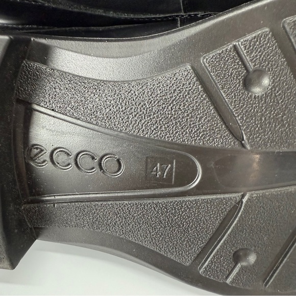 Men\'s Ecco Black Leather Dress Shoes Size 47